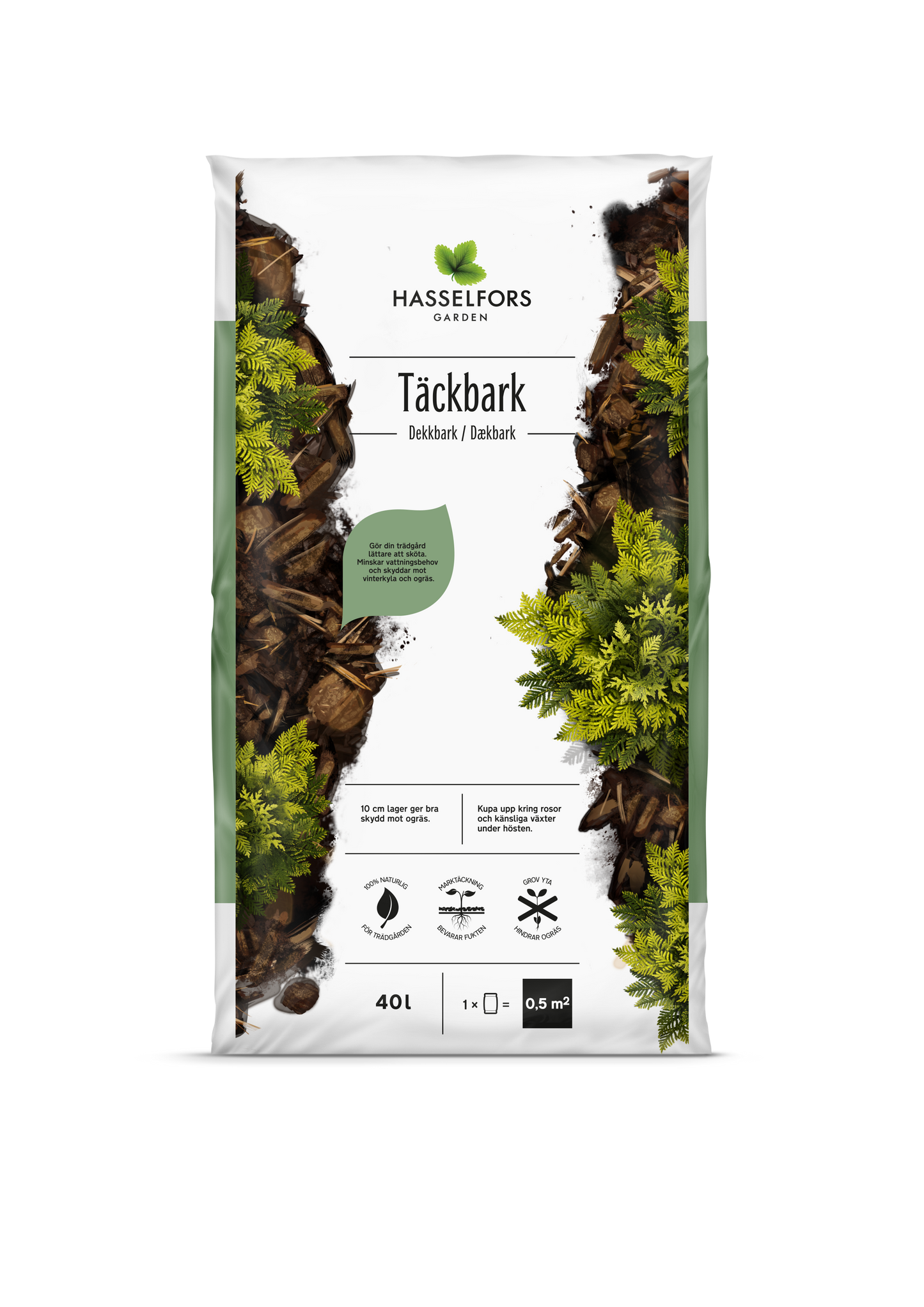 Täckbark 40 liter (Hasselfors Garden)